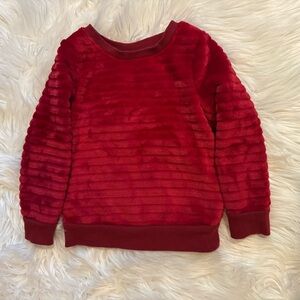 Cat & Jack Toddler Girl Red Faux Fur Pullover Sweater Size 3T